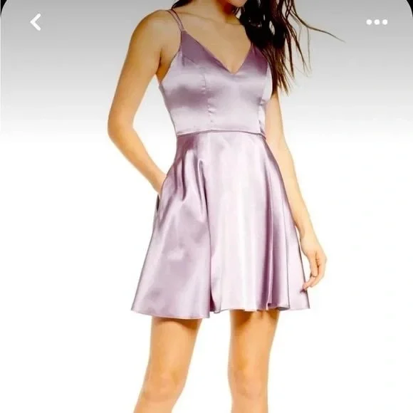 fitted lace wedding dress White Mark Women's Solid Fit and Flare Dress, Lilac